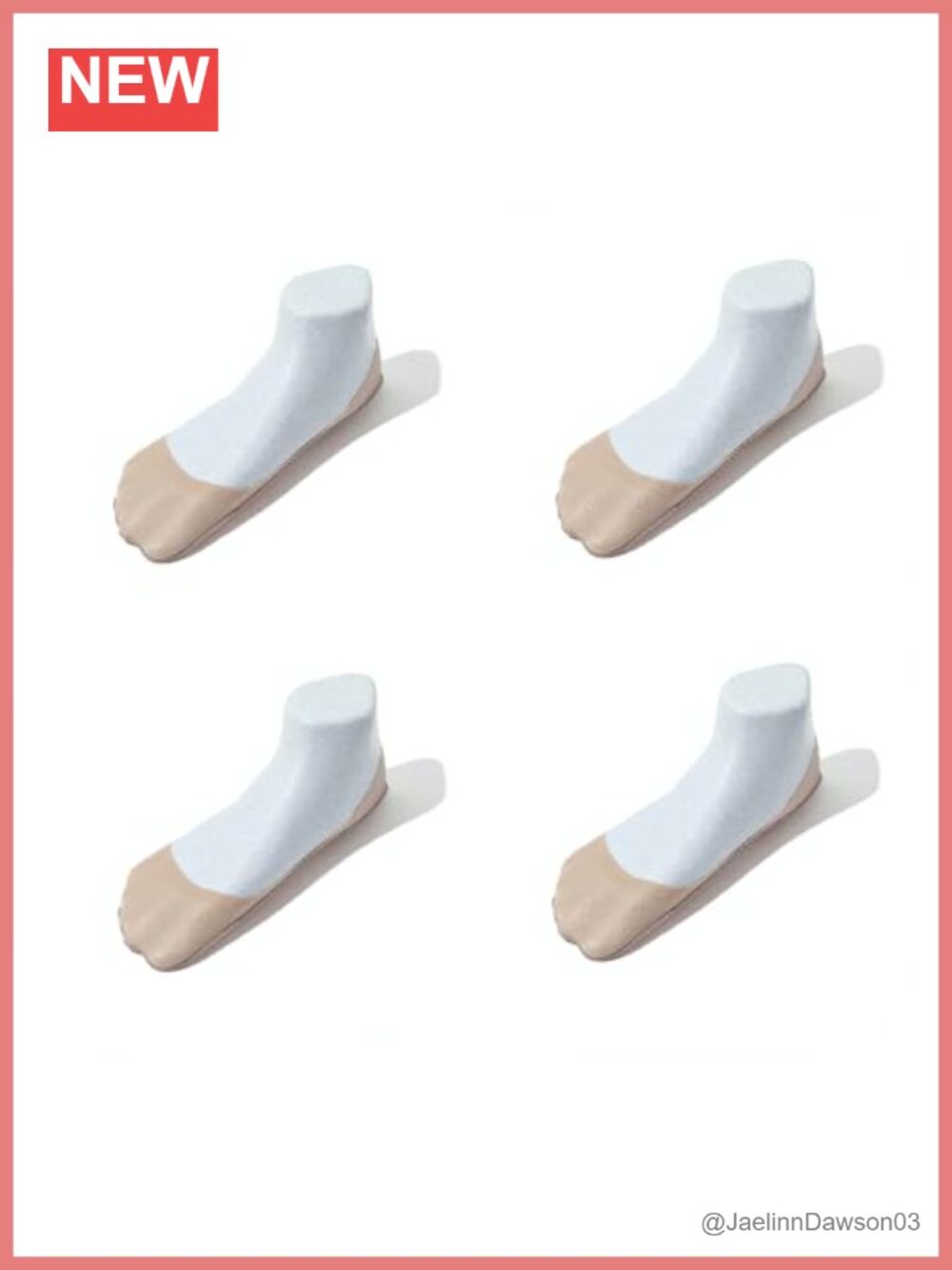 No Show Socks for Flats & Heels, Silicone Grip, Cotton Blend, 4 or 6 Pairs